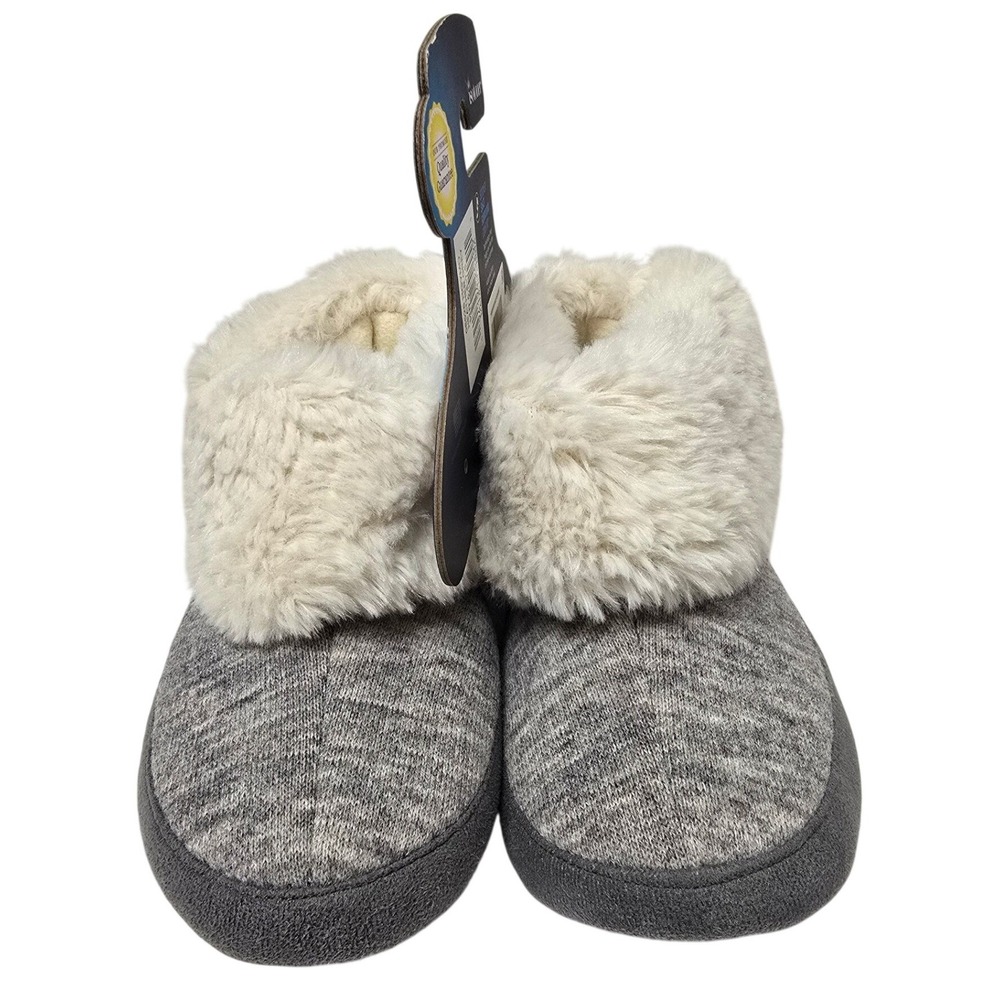 Isotoner Womens 360 Surround Comfort Memory Foam Slippers Grey 6.5-7.5 NWT